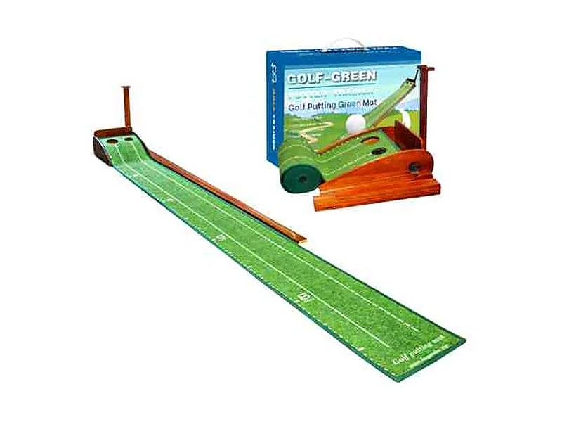 Single-Hole Solid-Wood Putting Mat