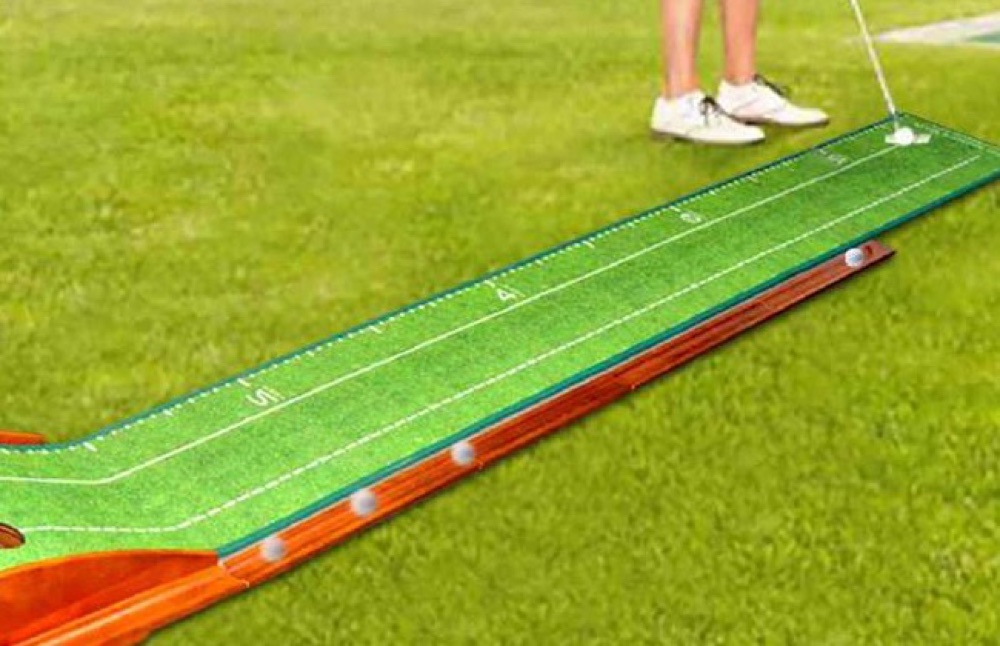 Solid wood golf putting practice mat